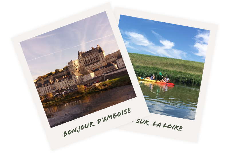 Polaroid of vacation photos in the Loire