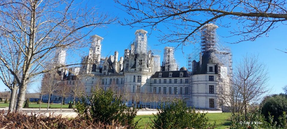 Chambord Castle in winter