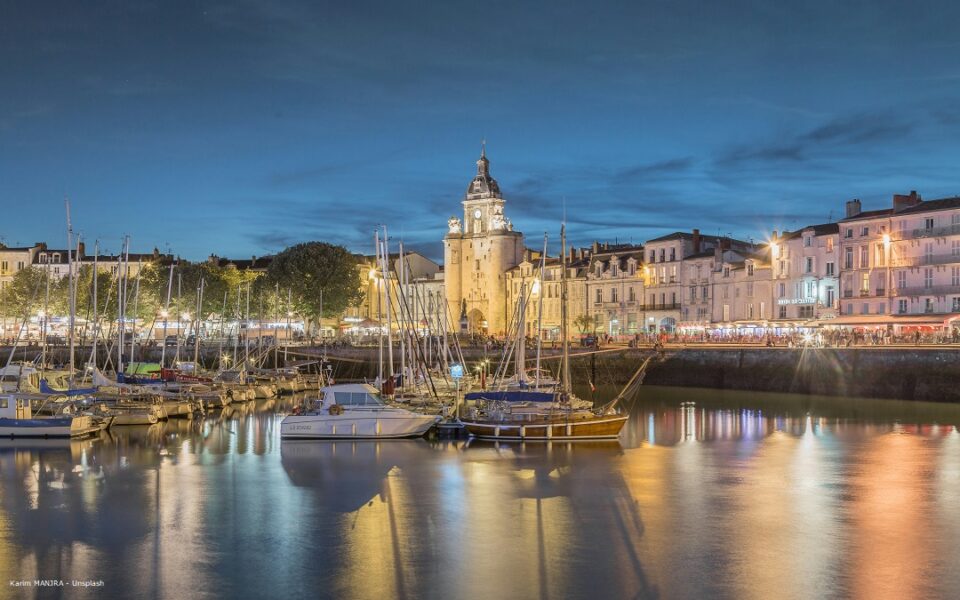 Port of La Rochelle at night